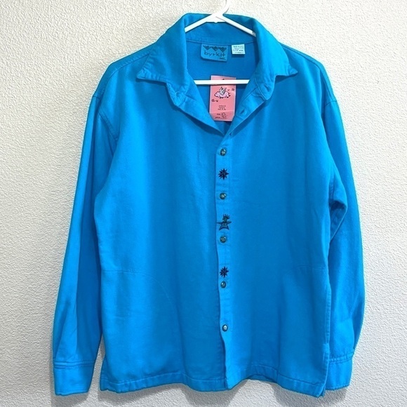 Byrkit Tops - Byrkit Inc NWT Teal Blue Long Sleeve Shirt
